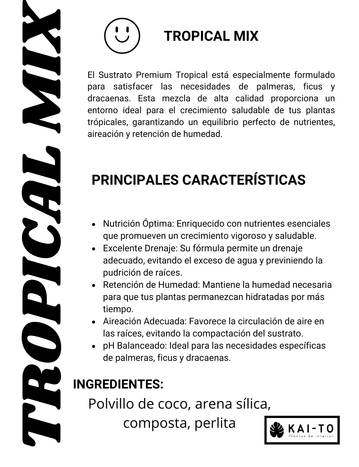 Tropical Mix | Sustrato Premium para Palmeras, Ficus y Dracaenas – Balance de Drenaje, Humedad y Nutrición