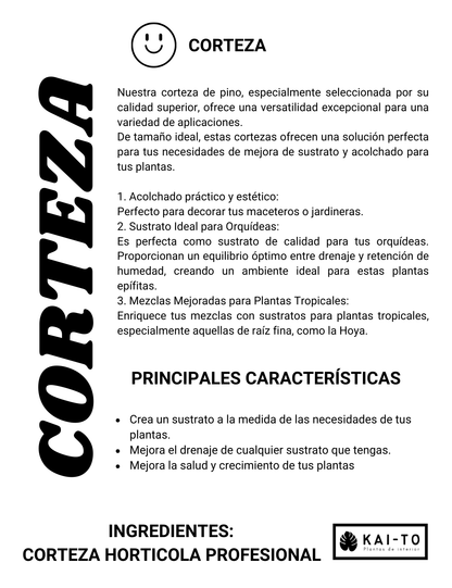 Corteza Hortícola de Pino Premium | Ideal para Orquídeas, Plantas Tropicales y Acolchado Decorativo